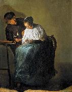 Judith leyster Man offering money to a young woman Spain oil painting artist